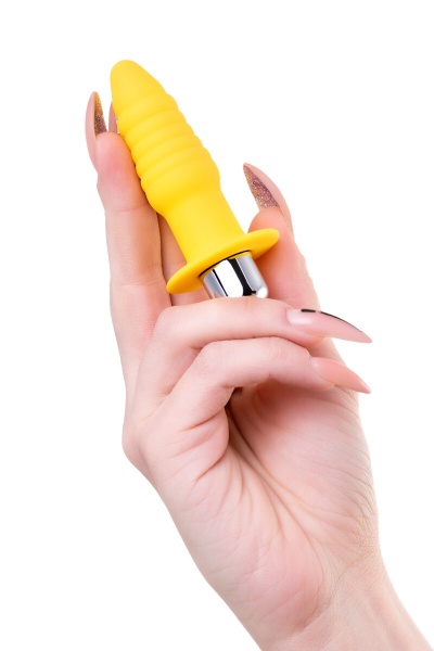 Анальный вибратор с рельефом в виде пробки Штучки-Дрючки